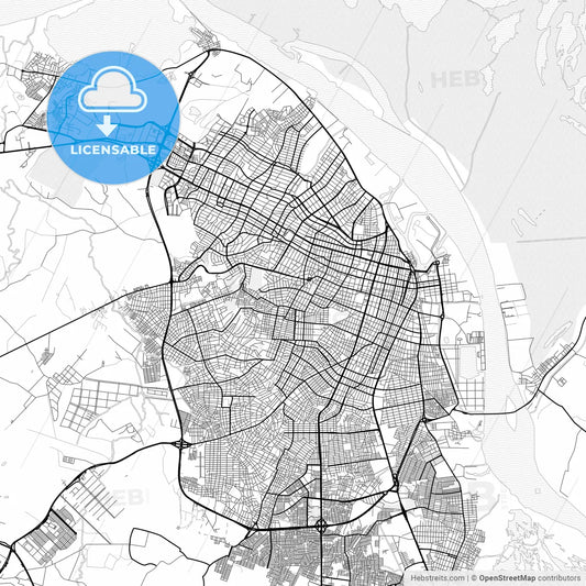 Vector PDF map of Barranquilla, Colombia