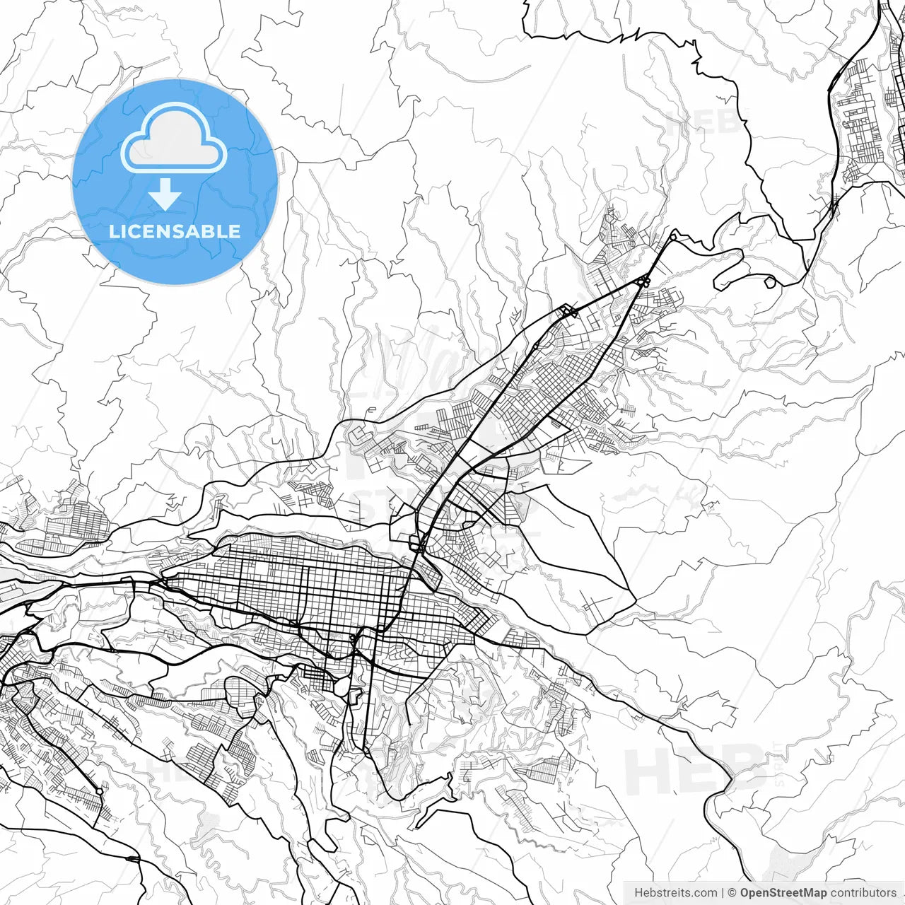 Vector PDF map of Dosquebradas, Colombia