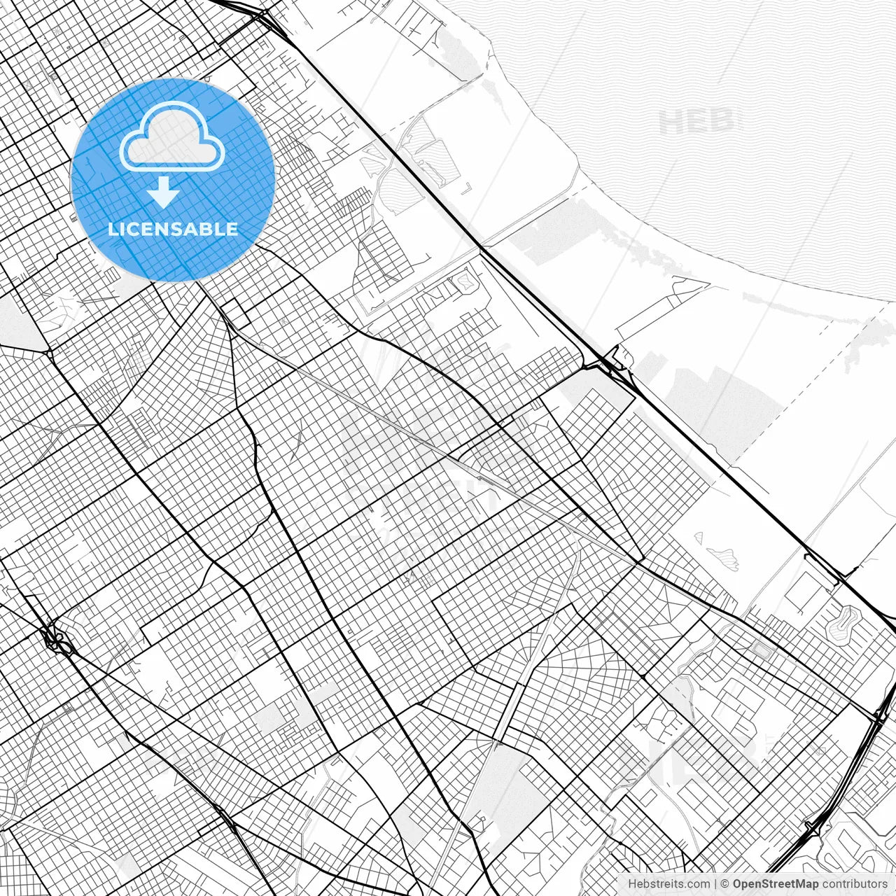 Vector PDF map of Berazategui, Argentina