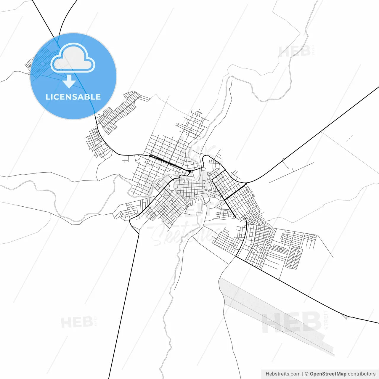 Vector PDF map of Barra do Corda, Brazil