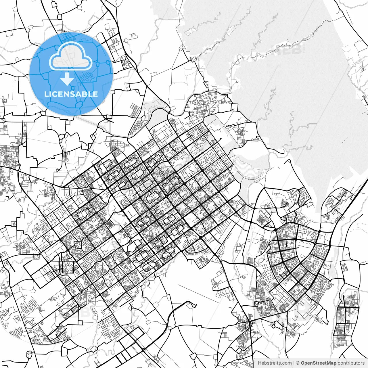 Vector PDF map of Chandigarh, India