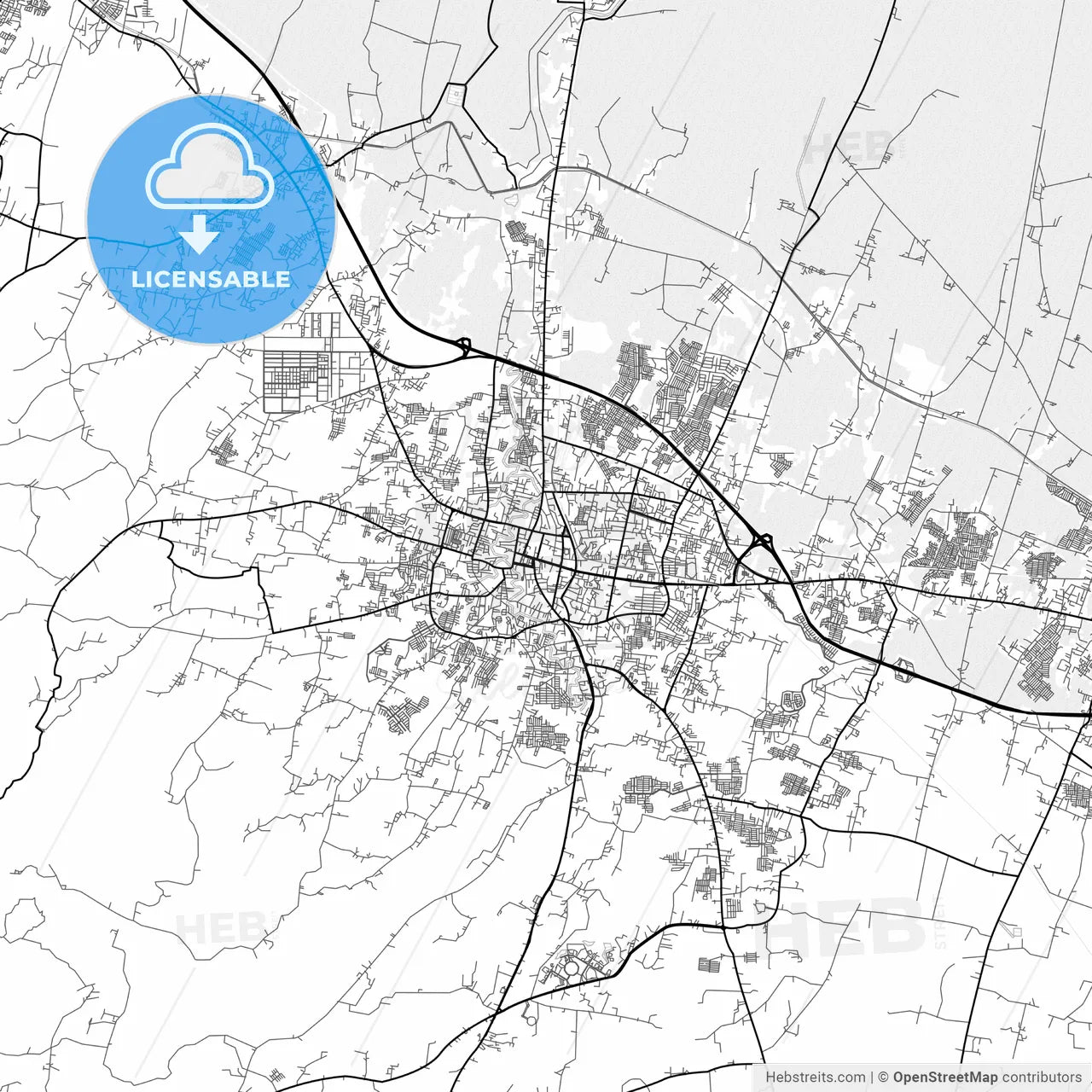 Vector PDF map of Serang, Indonesia