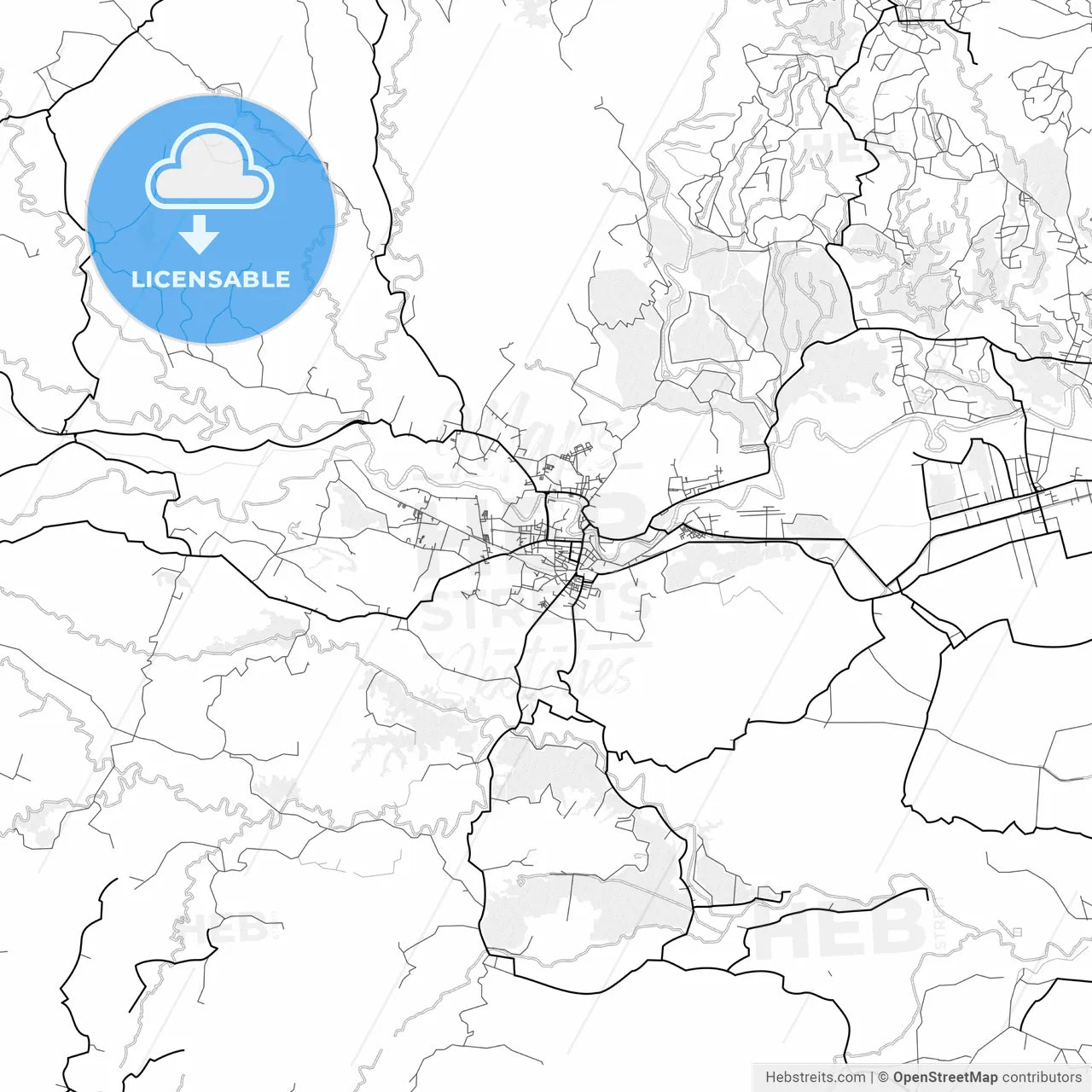 Vector PDF map of Banjar, Indonesia