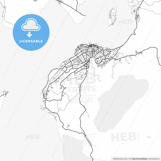 Vector PDF map of Baubau, Indonesia