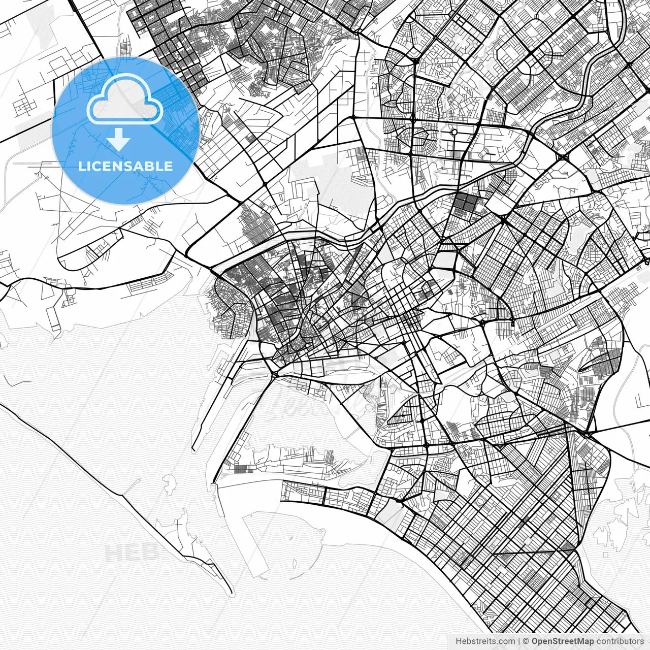 Vector PDF map of Karachi, Pakistan