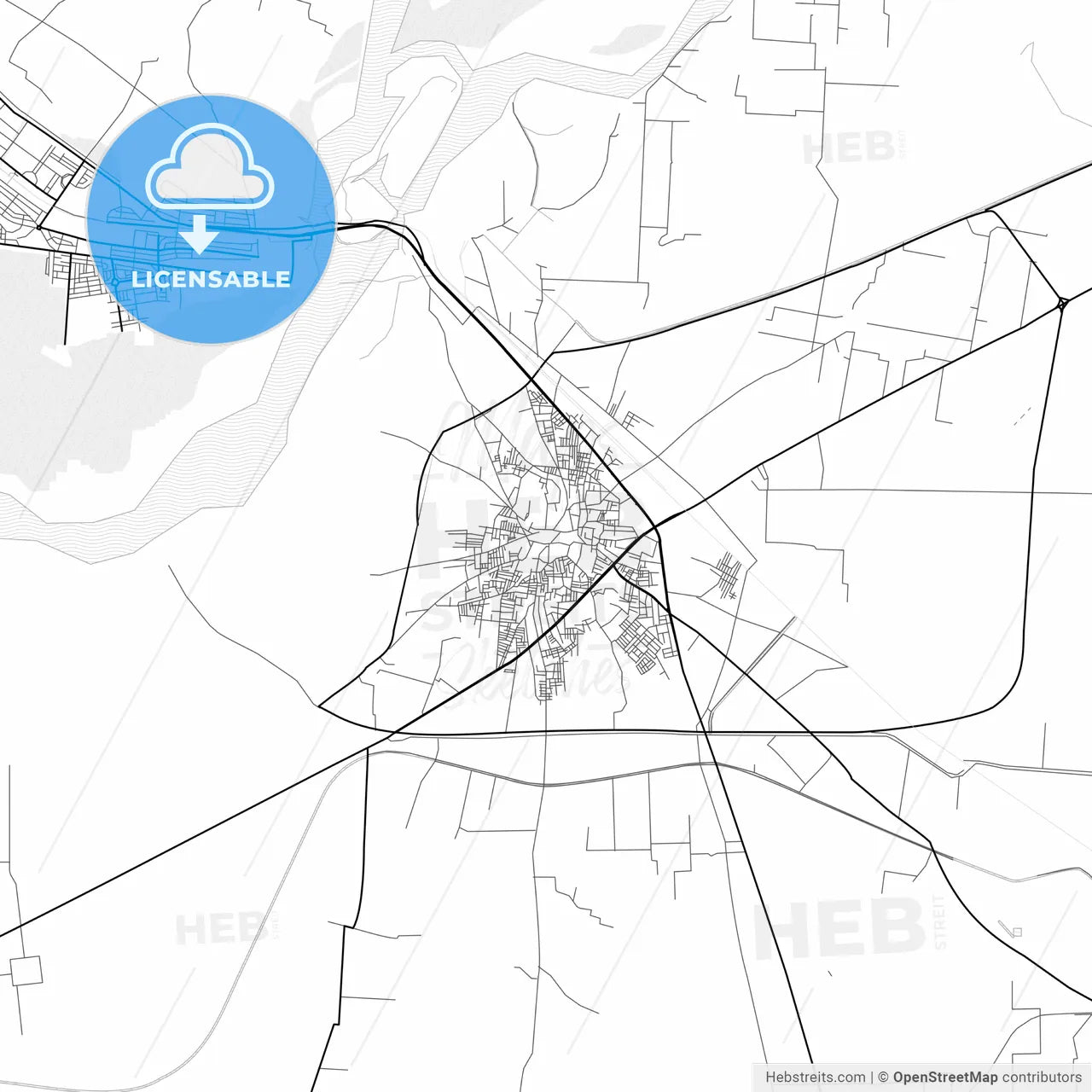 Vector PDF map of Chiniot, Pakistan