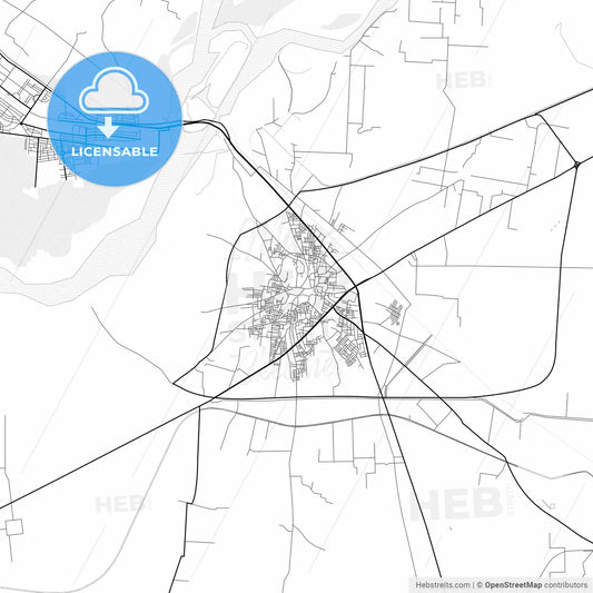 Vector PDF map of Chiniot, Pakistan