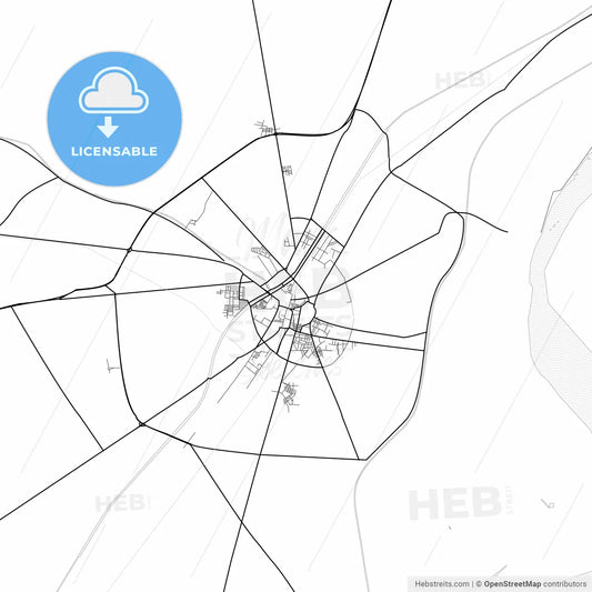 Vector PDF map of Larkana, Pakistan