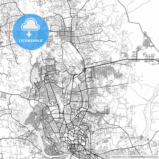 Vector PDF map of Dhaka, Bangladesh