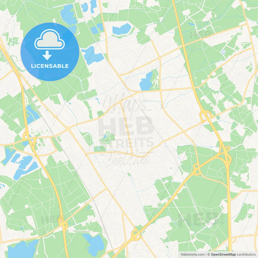 Langenfeld (Rheinland), Germany Vector Map - Classic Colors