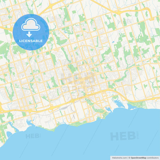 Empty vector map of Oshawa, Ontario, Canada