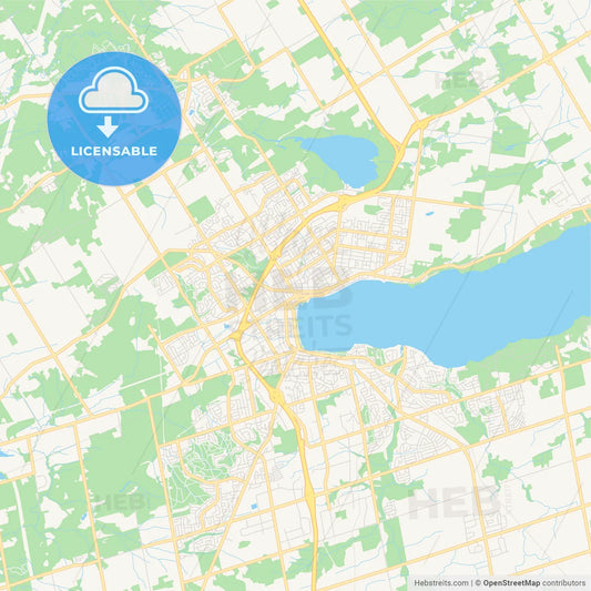 Empty vector map of Barrie, Ontario, Canada