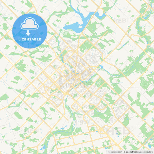 Empty vector map of Guelph, Ontario, Canada