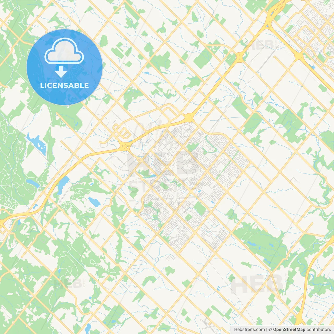 Empty vector map of Milton, Ontario, Canada