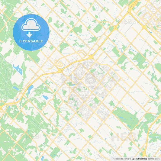 Empty vector map of Milton, Ontario, Canada