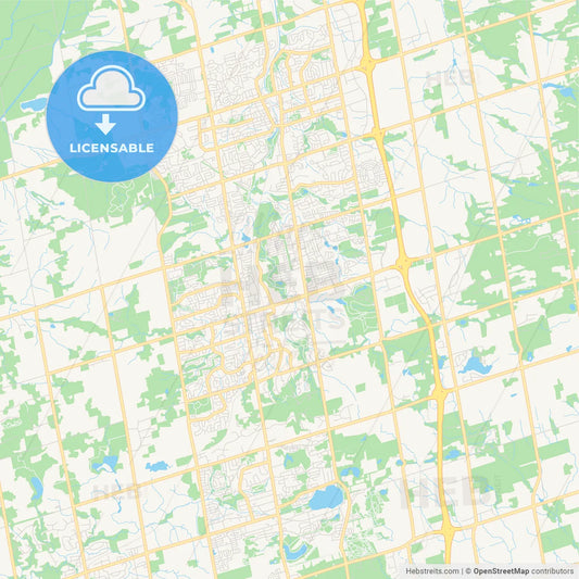 Empty vector map of Aurora, Ontario, Canada