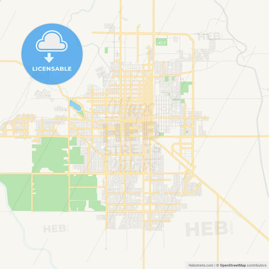Empty vector map of Ciudad Obregón, Sonora, Mexico