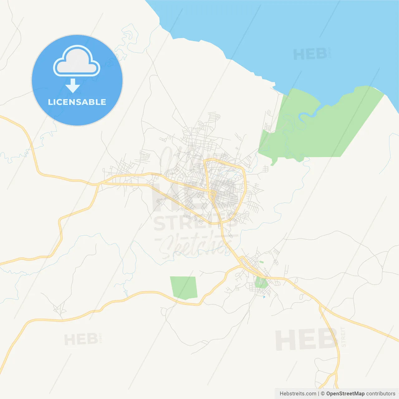 Empty vector map of Chitré, Herrera, Panama