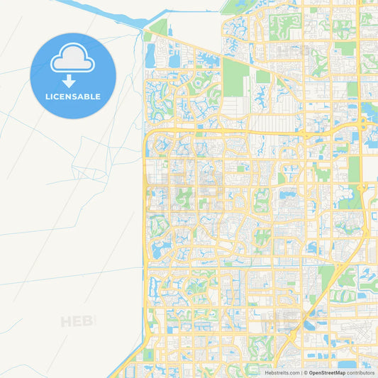 Empty vector map of Coral Springs, Florida, USA