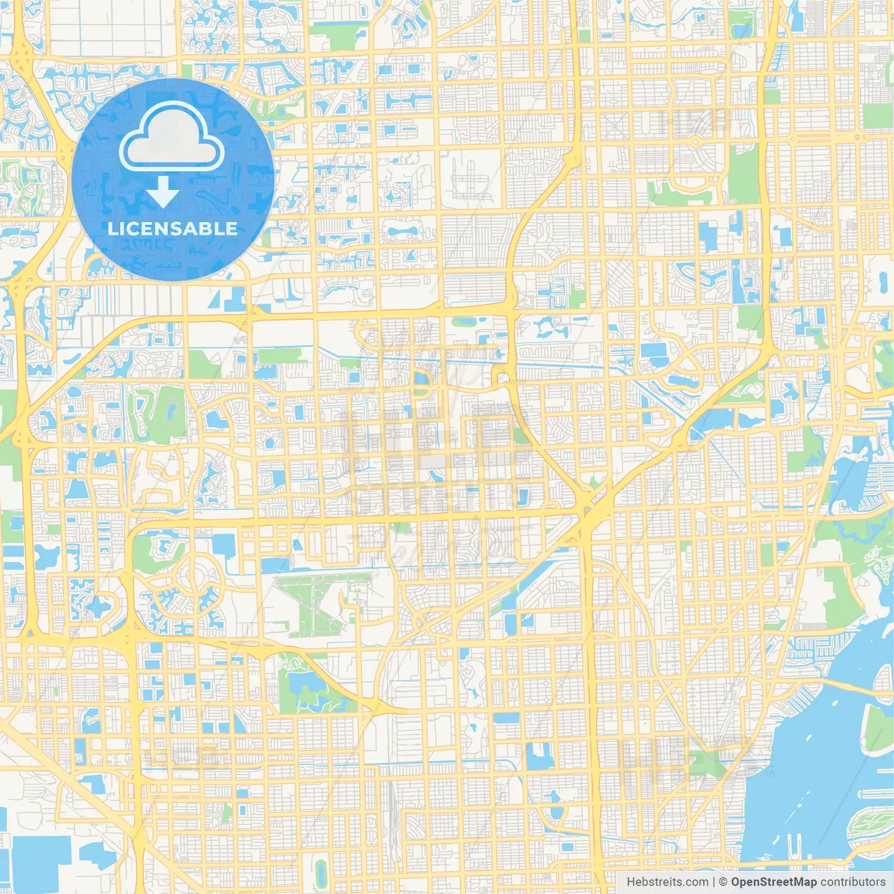 Empty vector map of Miami Gardens, Florida, USA