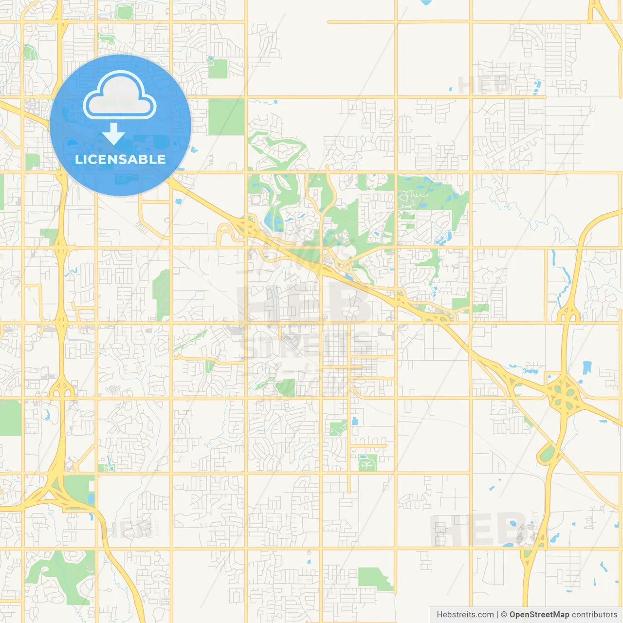 Empty vector map of Broken Arrow, Oklahoma, USA