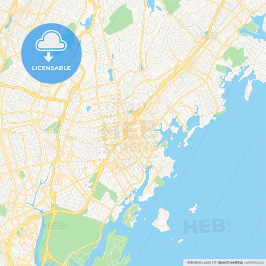 Empty vector map of New Rochelle, New York, USA