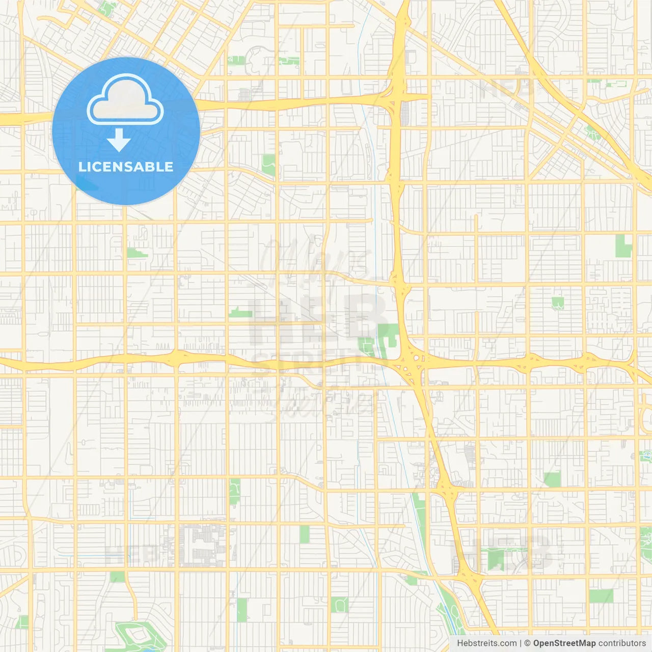 Empty vector map of Bellflower, California, USA