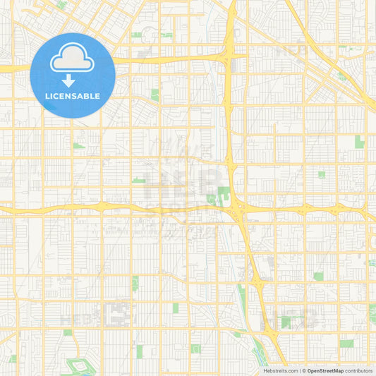 Empty vector map of Bellflower, California, USA
