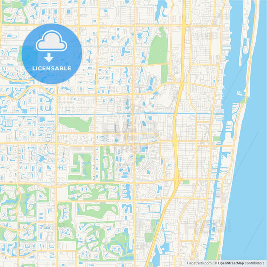 Empty vector map of Boynton Beach, Florida, USA