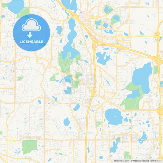Empty vector map of Maple Grove, Minnesota, USA