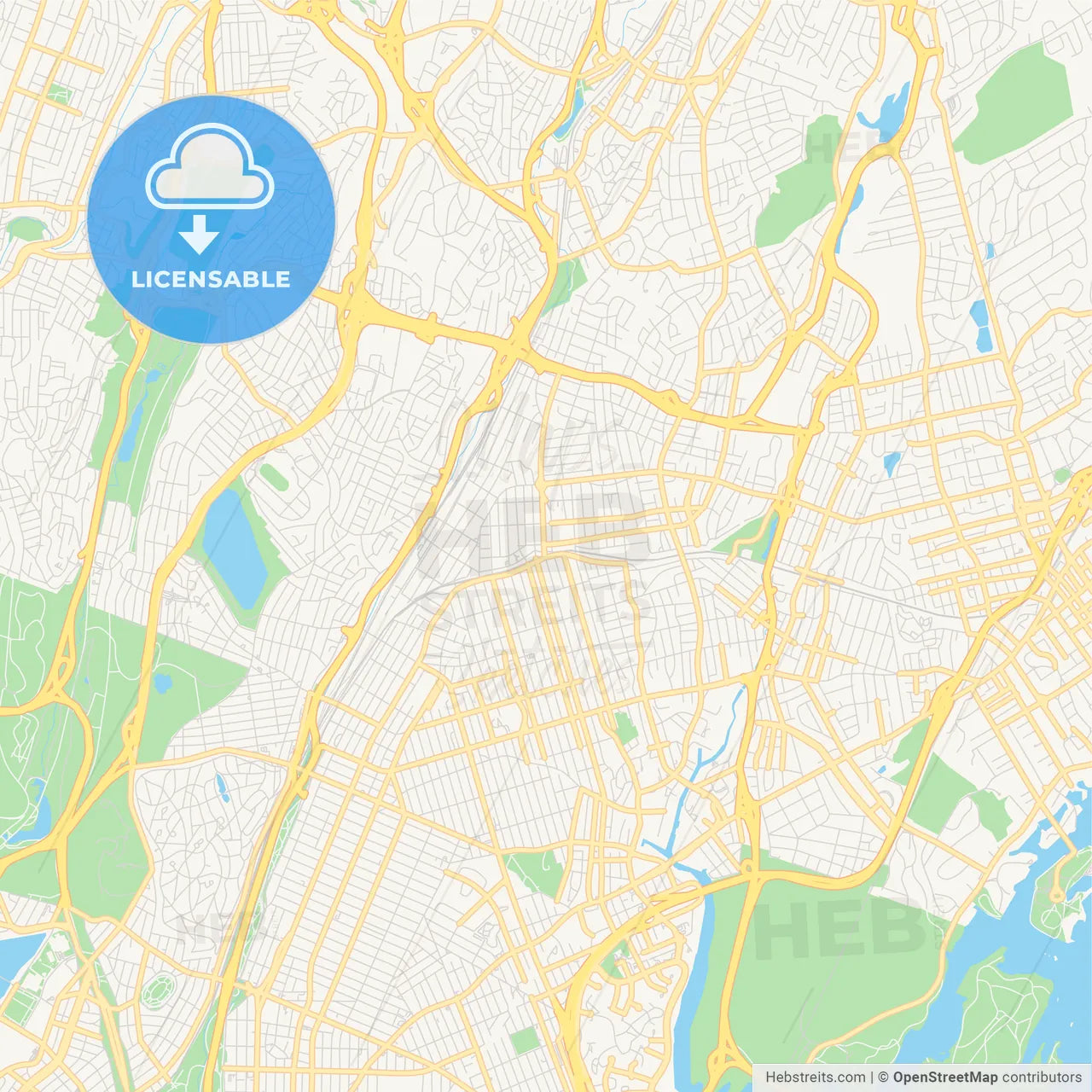 Empty vector map of Mount Vernon, New York, USA