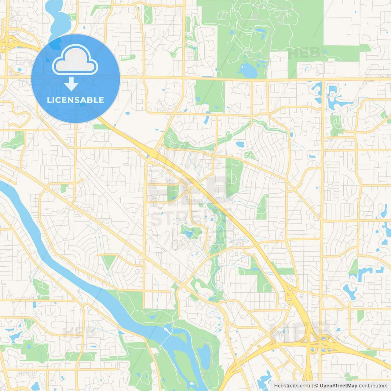 Empty vector map of Coon Rapids, Minnesota, USA