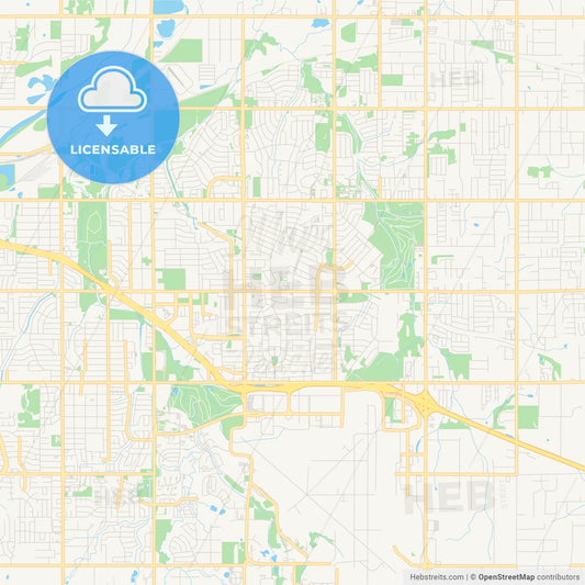 Empty vector map of Midwest City, Oklahoma, USA