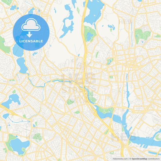 Empty vector map of Medford, Massachusetts, USA
