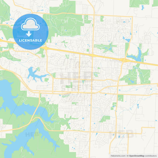 Empty vector map of Blue Springs, Missouri, USA