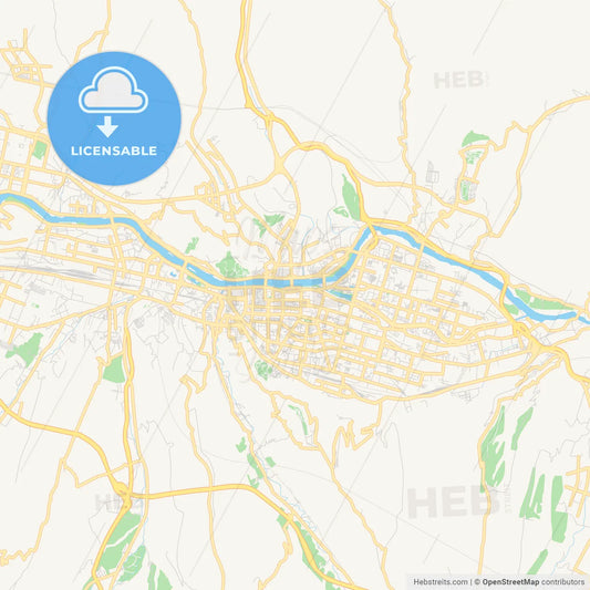 Printable street map of Lanzhou, China