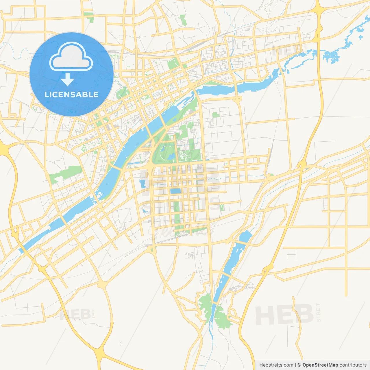 Printable street map of Luoyang, China