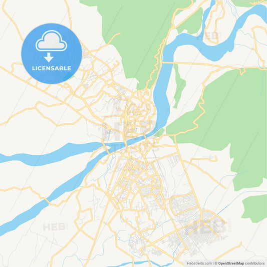 Printable street map of Jammu, India