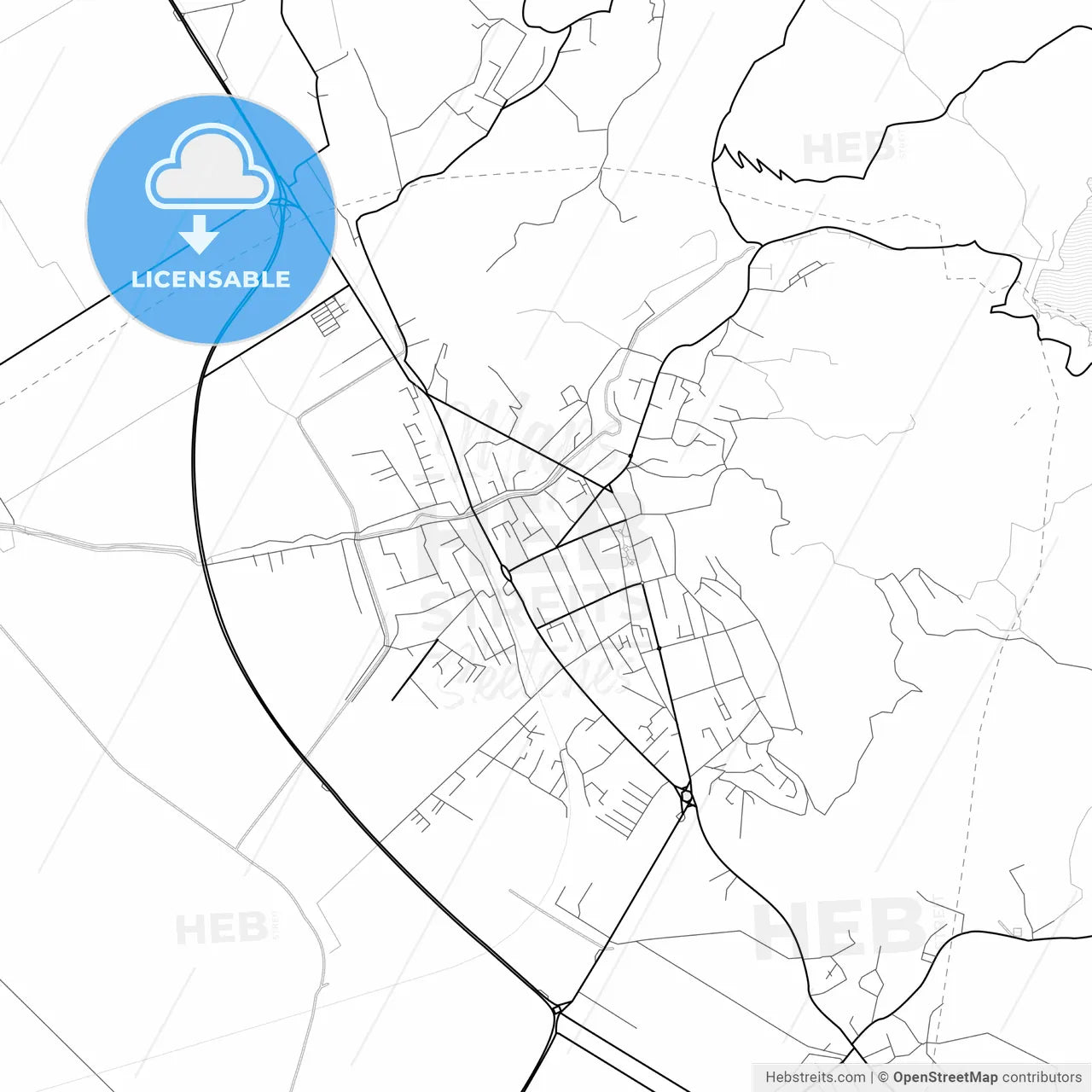 Vector PDF map of Lushnjë, Albania