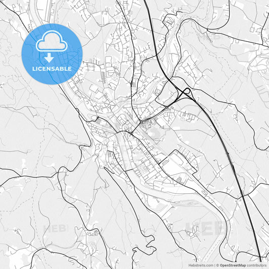 Vector PDF map of Hallein, Austria
