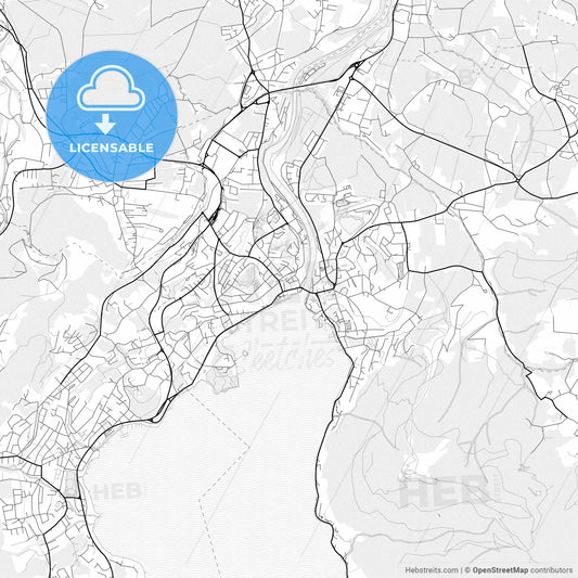 Vector PDF map of Gmunden, Austria