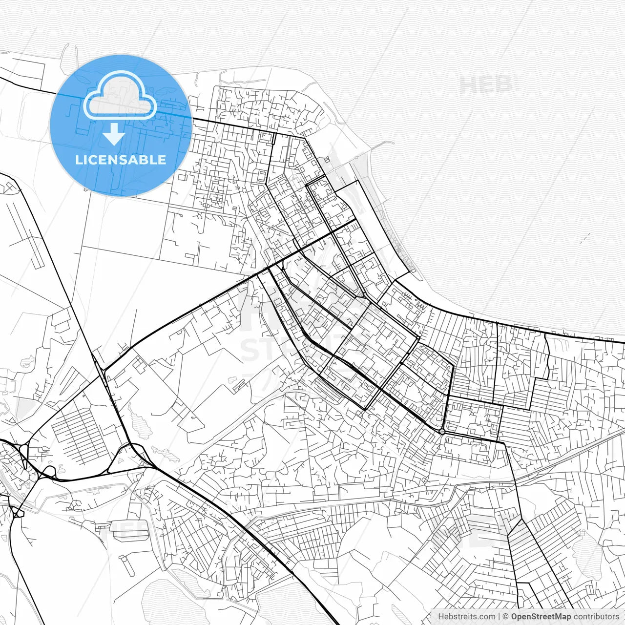 Vector PDF map of Sumqayit, Azerbaijan