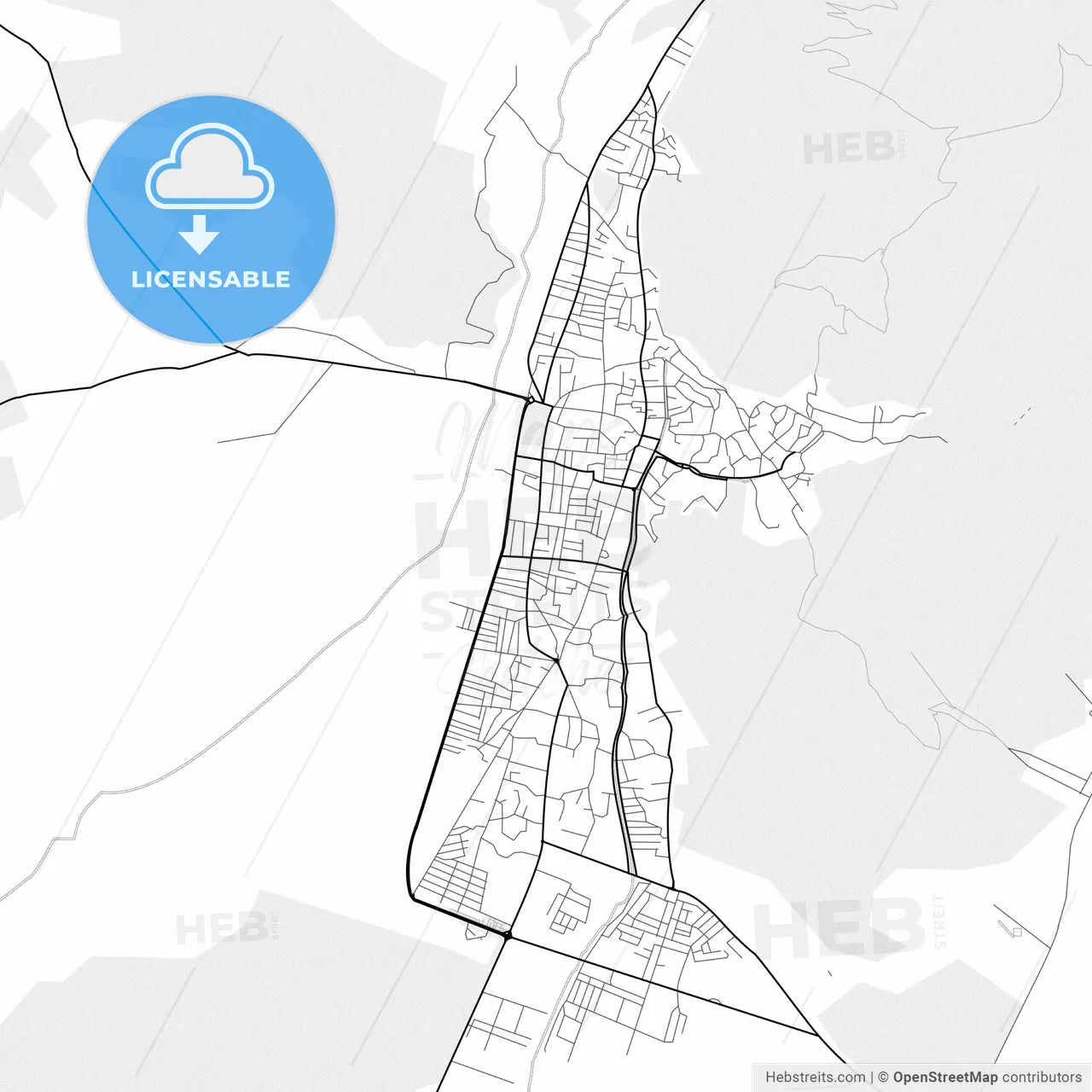 Vector PDF map of Shaki, Azerbaijan