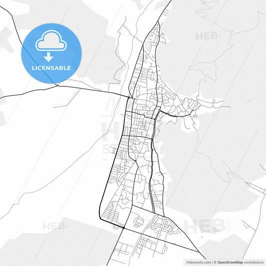 Vector PDF map of Shaki, Azerbaijan