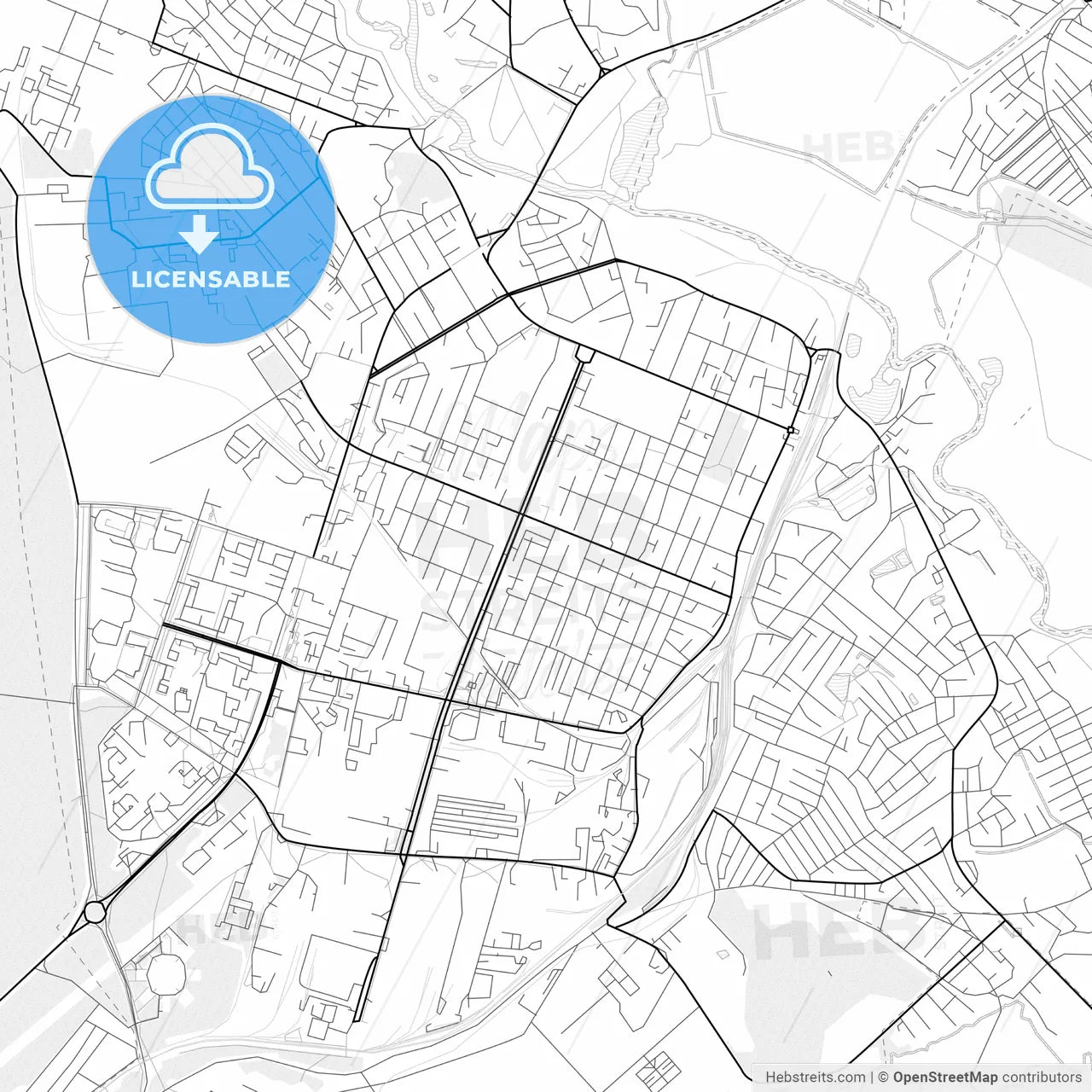 Vector PDF map of Barysaw, Belarus