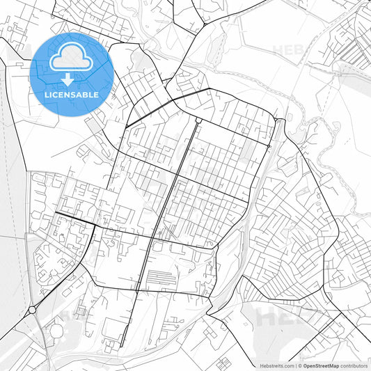 Vector PDF map of Barysaw, Belarus
