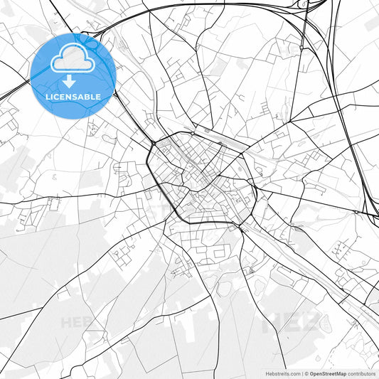 Vector PDF map of Tournai, Belgium