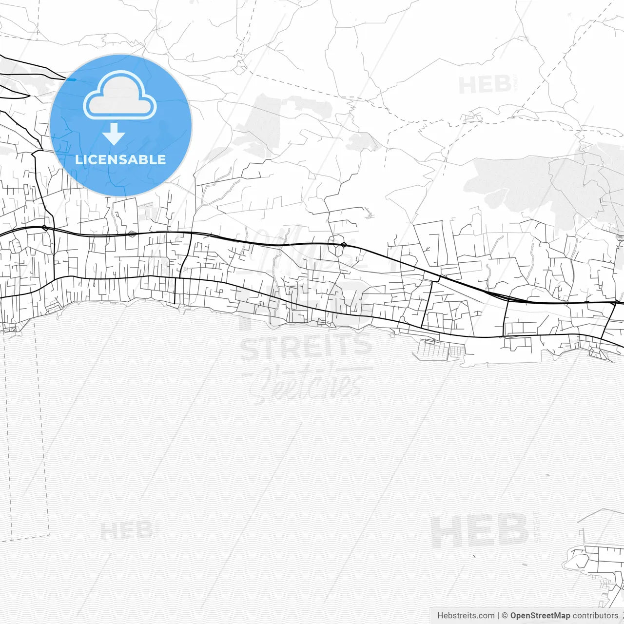 Vector PDF map of Kaštela, Croatia