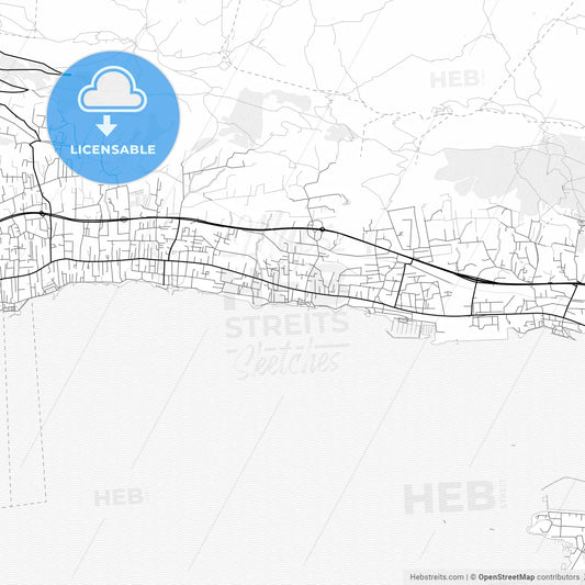 Vector PDF map of Kaštela, Croatia