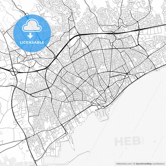 Vector PDF map of Limassol  , Cyprus